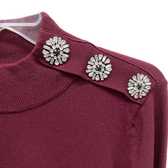 INC Burgundy Rhinestone Embellished Sweater - Picture 3 of 3